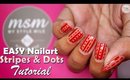Easy Nailart Tutorial | Stripes and Dots | AUGUST MSM box nail polishes