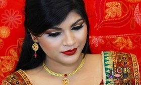 Durga Puja/Navratri Traditional Makeup Look.