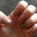 Nude extensions with glam glitter 