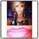 Ombre lips. Pink dip dyed fishtail braid 