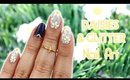 Daisies and Glitter Nail Art | Floral Nails ♡
