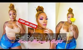 GET READY WITH ME CURVY GIRL EDITION| HAIR + MAKEUP + OUTFIT