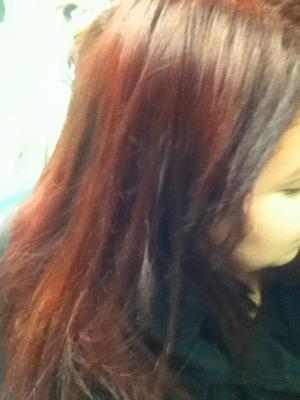 Dye my friend hair red brown & put a red semi on top =)