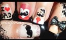 Happy Father's Day Nail Art | 2014 (Short Nails)