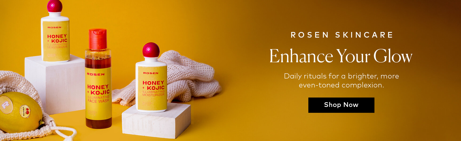 Enriched with nourishing honey and the brightening benefits of kojic acid, these daily rituals are your key to a brighter, more even-toned complexion. Shop the ROSEN Skincare Honey Kojic Illuminating Cleanser and Moisturizer on Beautylish.com!