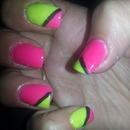 neon pink with neon yellow