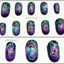 Hand painted nail art - fairy dragons!