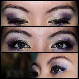 Mineral eye painted metallic gold and violet dessert  












