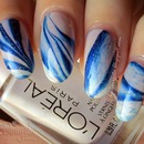 Water marble manicure