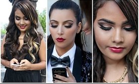 Kim Kardashian Inspired Glam Hair and Makeup