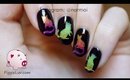Glitter rainbow cats nail art tutorial