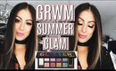 Get Ready with Me: Summer Glam trying new Too faced glitter bomb