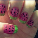 water melon/strawberry nails!