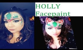 Holly Face paint Christmas