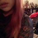 Red ombré women with tattoos