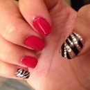 zebra with red nails