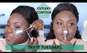 CONTOURING WITH CUTLERY HACK! | TRY IT TUESDAYS