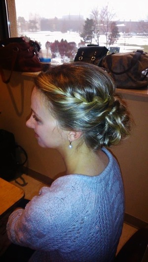 Braided updo I did on a model for a Bridal Fashion show