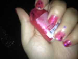 My failed attempt on jelly sandwich nails ugh