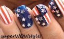 Memorial Day Nail Art + 4th of July Nail Designs - US Flag Nails Art Designs