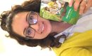 Betsy Glasses reads a Girl Scouts cookie box