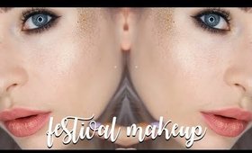 EASY GLITTER FESTIVAL MAKEUP TUTORIAL