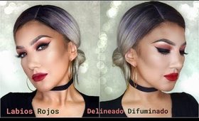 Labios Rojos y Delineado Grueso Difuso / Red Lips & Bold Eyeliner | auroramakeup