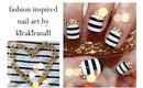 Fashion Inspired Nails: Stripes and Chunky Necklace
