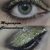 Gold glitter and black eyes