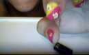Simple Flowers with Diagonal Summer Colors Nail Tutorial