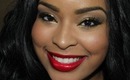 Classic Christmas Makeup Tutorial: Golden Eyes and Red Lips!