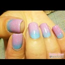 Blue and Purple Ombre Nails