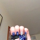My blue and silver nails  first time using new silver 
