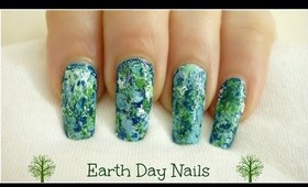 Earth Day Nails 2014!! (Using Saran Wrap)