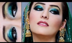 Indian Bridal Makeup Green Gold Silver Black red