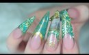 UNDER THE SEA ACRYLIC NAILS | ENCAPSULATED BURNT PAPER