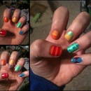 Rainbow Pattern Nails