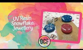 How to make Simple Snowflake design UV resin jewellery (Resin Art)
