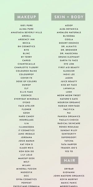 I found a list of cruelty free makeup/beauty brands that I thought I should share!