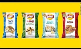 New Lays Chip Flavors!? Biscuits & Gravy, New York Reuben, & Greek Town Gyro!