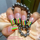 Multicolored French Nail Design