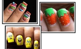 3 nail designs for kids! To do at home Youtube Easy do it yourself step by step beginners art 