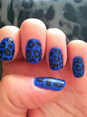 Matte blue leopard