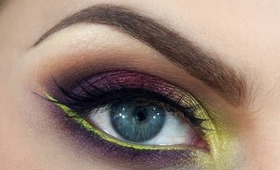 Fall 2013 Makeup Tutorial: "Electric Autumn" - Purple, Red & Green with Neon Liner