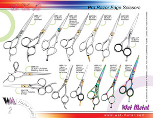   With the highest quality, most stylistic and performance designed instruments, we endeavor to bring innovation and precision into the hands of the industry professionals. We are introducing our elegant and future oriented designed Scissors made with high grade of Japanese Stainless Steel. We offer our Professional Hairdressing Scissors with convex edge, hand honed and hollow ground blades. All our Shears are manufactured using 440C Stainless Steel and AISI-420 Japanese Stainless Steel, Rockwell HRC 55-66. The Shears with convex edge, designed to give you a clean, sharp cut. Slide cutting is best accomplished with a convex edge.Professional Shears with offset handles are for comfort and control. Mirror-polished with adjustable screw, Thumb rotating, finger rest and colored finger rings are also available.Titanium coating of your Professional Razor Edge Scissors/ Shears will not only prevent Scissors/ Shears from rusting but also it will increase working life of your Scissors. We are sure that you will find the ultimate pair of Professional Scissors to suit your needs.