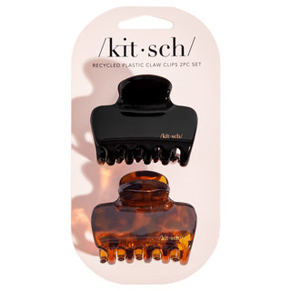 Kitsch Recycled Plastic Medium Puffy Claw Clips Black & Tort