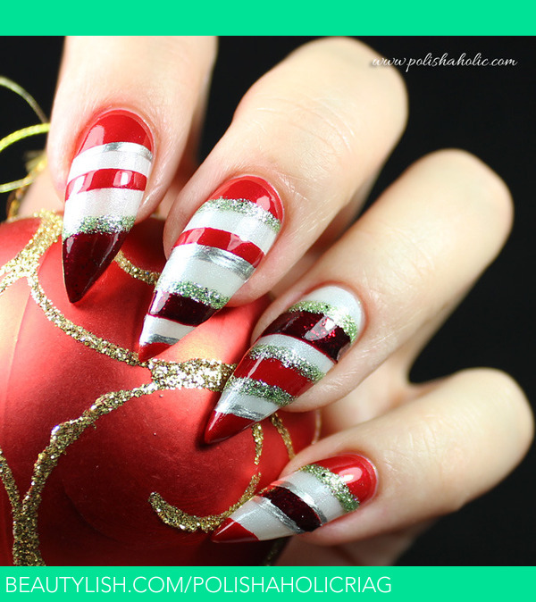 Candy cane style holiday nails | Polishaholicriag G.'s ...