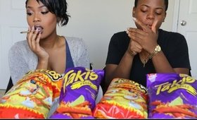 HOT CHEETOS & TAKIS CHALLENGE HIGH!!! (BABY GETS SICK)