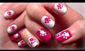 ♥ HOW TO: Hello Kitty Inspired Nails! Easy Nail Polish Art For Short Nails Tutorial ♥