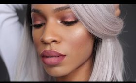 ROSE GOLD HOLIDAY MAKEUP + BestLaceWigs Silver Hair! ▸ VICKYLOGAN